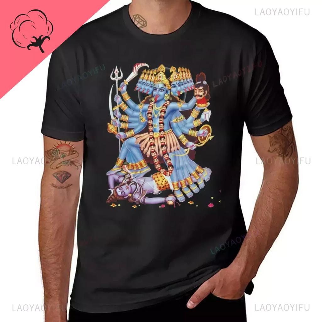 Kali Kalika or Shyama Hindu Goddess Printed TShirt High Quality Cotton New Edition Sweat Plain T Shirts Men Ropa Hombre