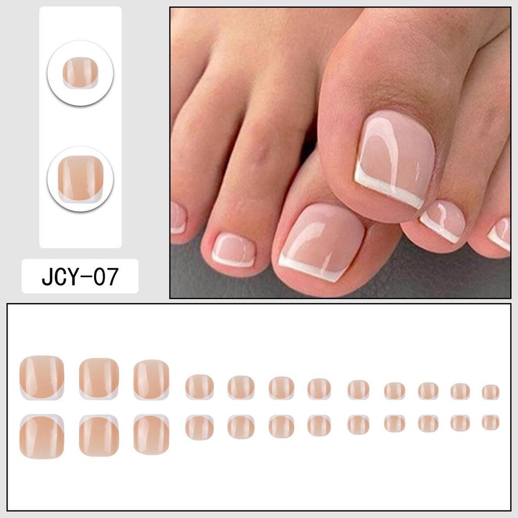 Cross-Border French Pedicure Wearable Toe Nail Stickers