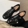 Fashion British Double Belt Buckle Derby Shoes Ladies Carving Flats Oxfords Patchwork Small Leather Shoes Woman All Match Traf Sneakers