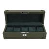 5 Slot Watch Box Watch and Jewelry Case Dust Resistant Watch Storage Organizer for Home Travel Green