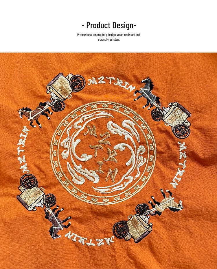 Women's Embroidered Canvas Tote Bag - Large, Foldable, and Portable Shoulder Handbag