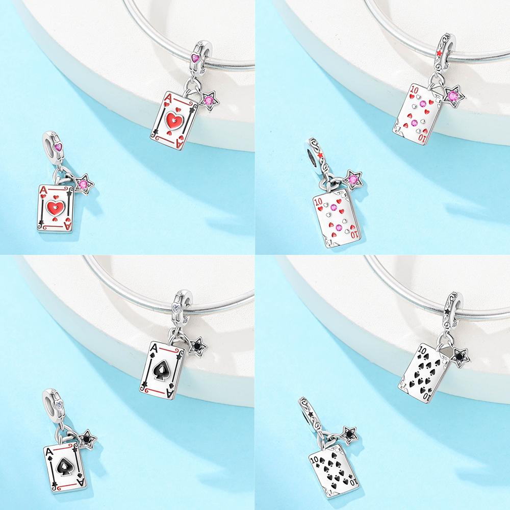 Charm Beads Plata Originales Spades A Jokers Beads For Charms Copper Wrist Bracelet Beads Jewellery Crafting Women'S Gift Idea