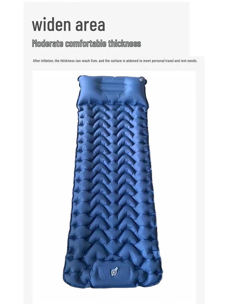 Portable Foot-Pump Inflatable Camping Mattress - Outdoor Tent Sleeping Pad