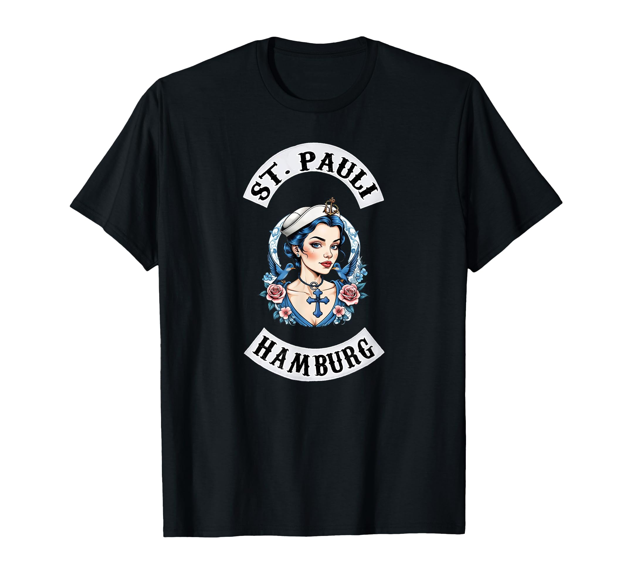 

Hafen Hamburg St. Pauli Reeperbahn Sailor Tattoo Girl T-Shirt