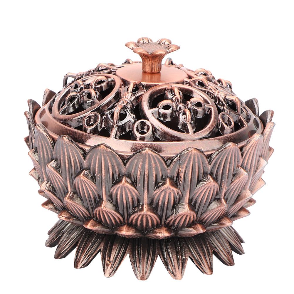 Zinc Alloy Home Decoration Lotus Incense Burner 7*5cm Joss Stick Holder(Gold)
