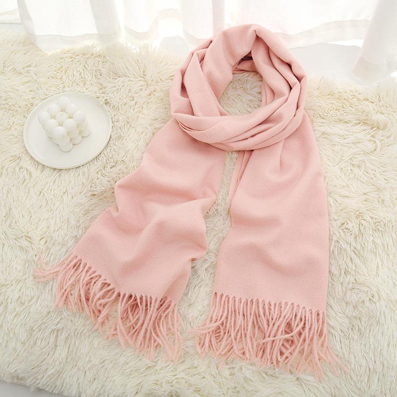 New solid color Maillard autumn and winter scarf versatile imitation cashmere scarf women's high-end warm scarf shawl