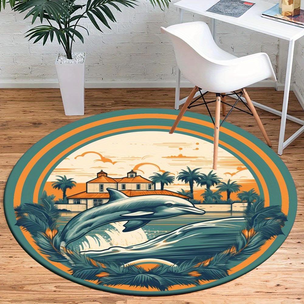 

1pc Retro 2948795247 Pattern Round Floor Mat, Non-slip for Living Room Bedroom Chair Carpets Home Decor Gifts, Home Decor Room Decor Outdoor 80cm by 80cm