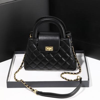 Bolso Cuadrado Pequeño Nuevo de Verano Retro con Cadena y Cierre de Diamantes Bolso Cruzado Versátil Bolso de Mujer para Ir al Trabajo