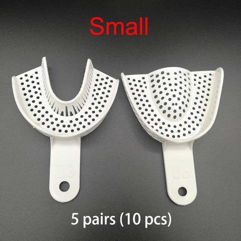 10ks/Sada Plastové otiskovací lžíce bez mřížky Zubní nástroje Materiál pro zubní laboratoř Držáky na zuby Lžíce