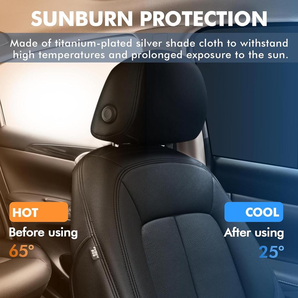 4PCS Car Window Shades, Magnetic Car Side Window Sun Shades, Automotive Side Window Sun Blocker For Light & Heat & UV Protection, Vehicle Privacy