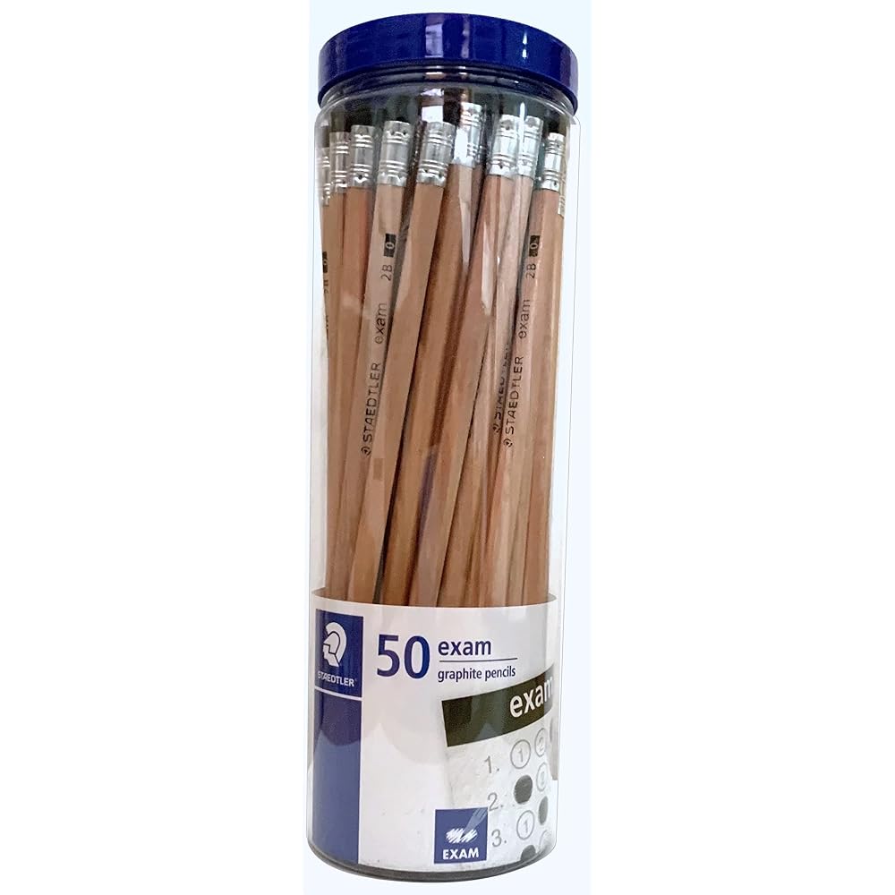 STAEDTLER (STAEDTLER) Drawing Pencils 2B Set of 50 Exam Graphite Pencils with Hexagon Eraser