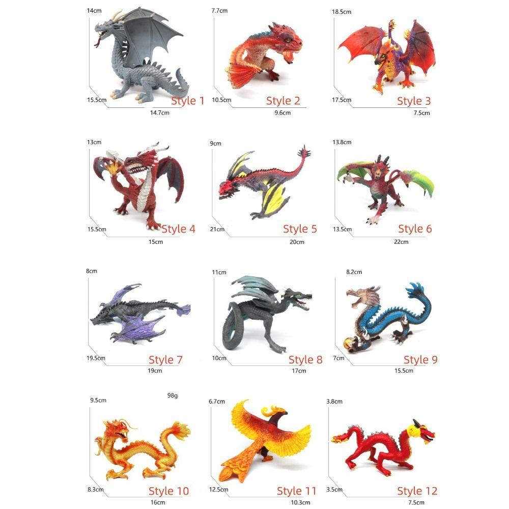 Western Beast Myth Dragon Figures Ice Flying Dragon Dragon Animal Model  Children Gift