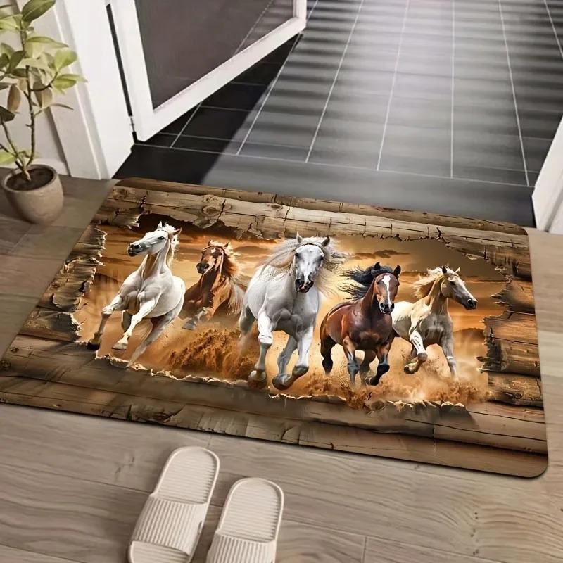 1 Stück Niedliche Hunde HD Gedruckte Fußmatten Dekor Küchenteppiche Rutschfest Wohnzimmerteppiche Badematte Teppich für Zuhause Spüle Wäsche Dekor