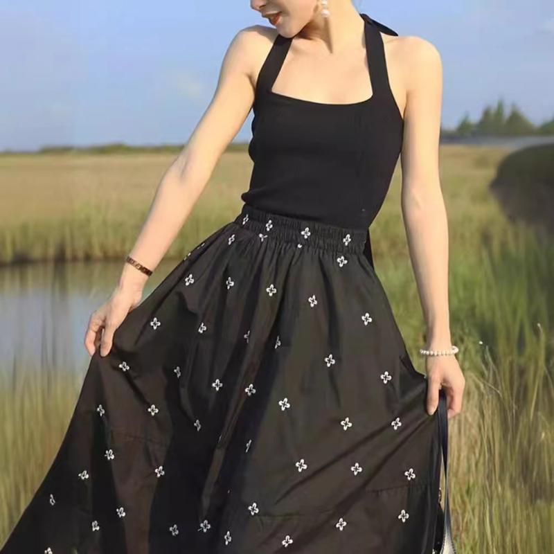 Summer Knitted Suspender Backless Crop Tops Women's Neck Strap Sleeveless Sexy Red Vest Vintage Tank New