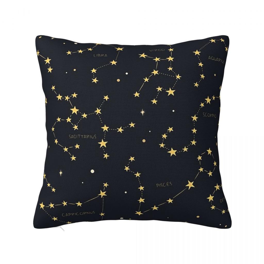 Zodiac Constellations Space Square Pillowcase Pillow Cover Cushion Zip Decorative Comfort Throw Pillow for Home Living Room