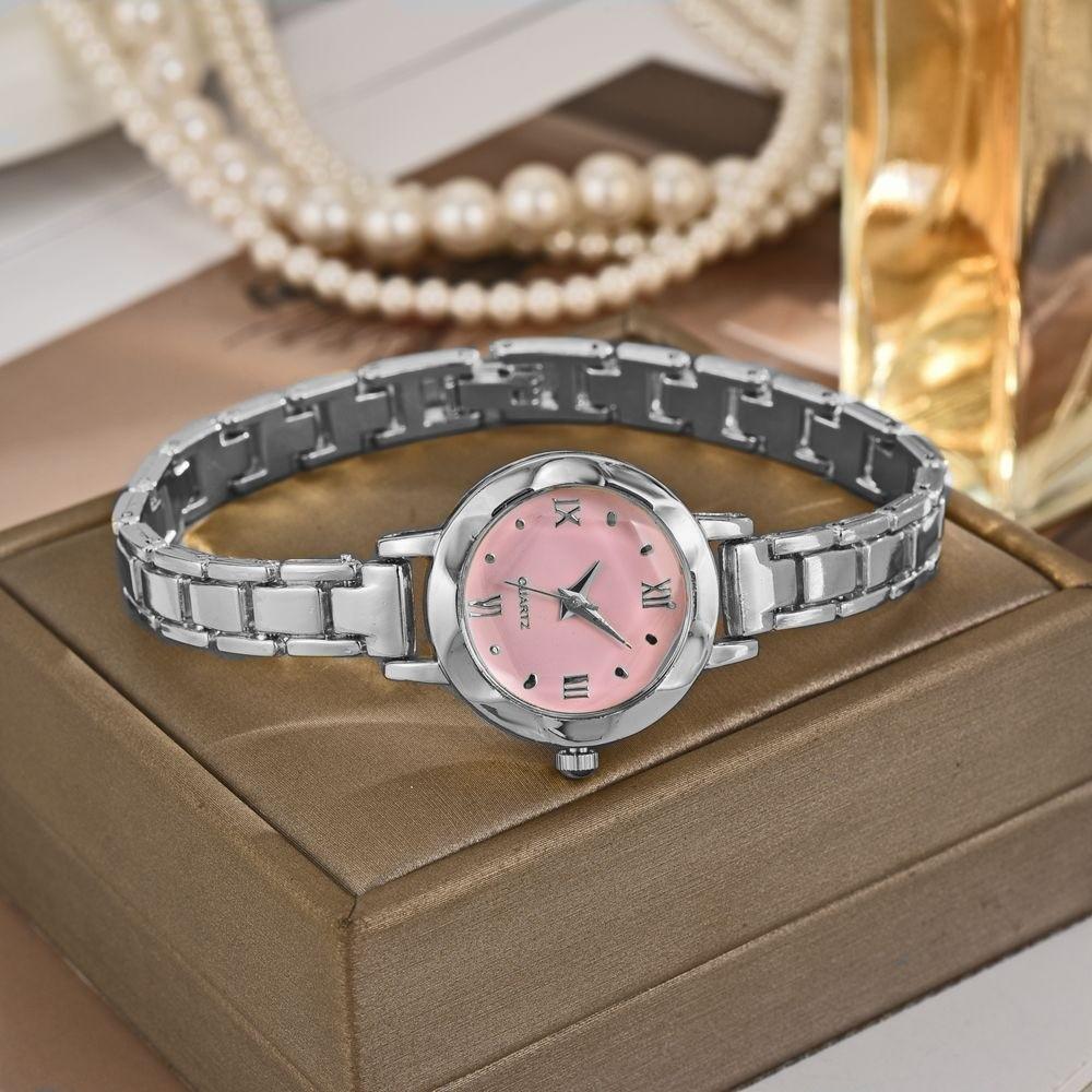 New Gold Women's Quartz Watch Small Dial Circle Bracelet Watch Roman Numerals Ladies Wristwatches Gifts