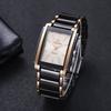 Luxury Rectangle Men Business Watches Stainless Steel Strap Quartz Wristwatch Reloj Hombre