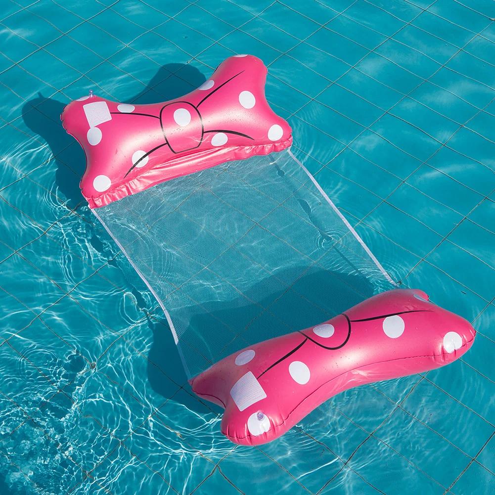 Floating Water Hammock Foldable Float Lounger Inflatable Pool Mat Floating Bed Chair Swimming Air Mattress Pool Accessories