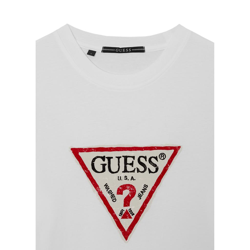 GUESS Hyunjin 26 Fall Vintage Crack Triangle T-Shirt MQ3K1483