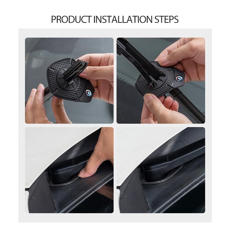 OOYR4 2Pcs Car Wiper Hole Protective Cover Wiper Arm Bottom Dust Pads For BMW X1 X3 E39 E46 E30 E36 E87 E60 E90 F26 G02 E70 F15 E53