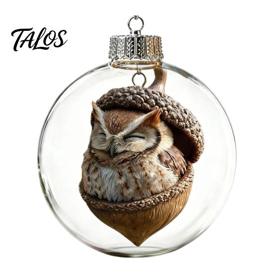 LED Transparent Christmas Balls Glowing Story Ornament, Light‑Up Mini Animals Hanging Ball Ornament with Warm Acrylic Gift Souvenirs Light,