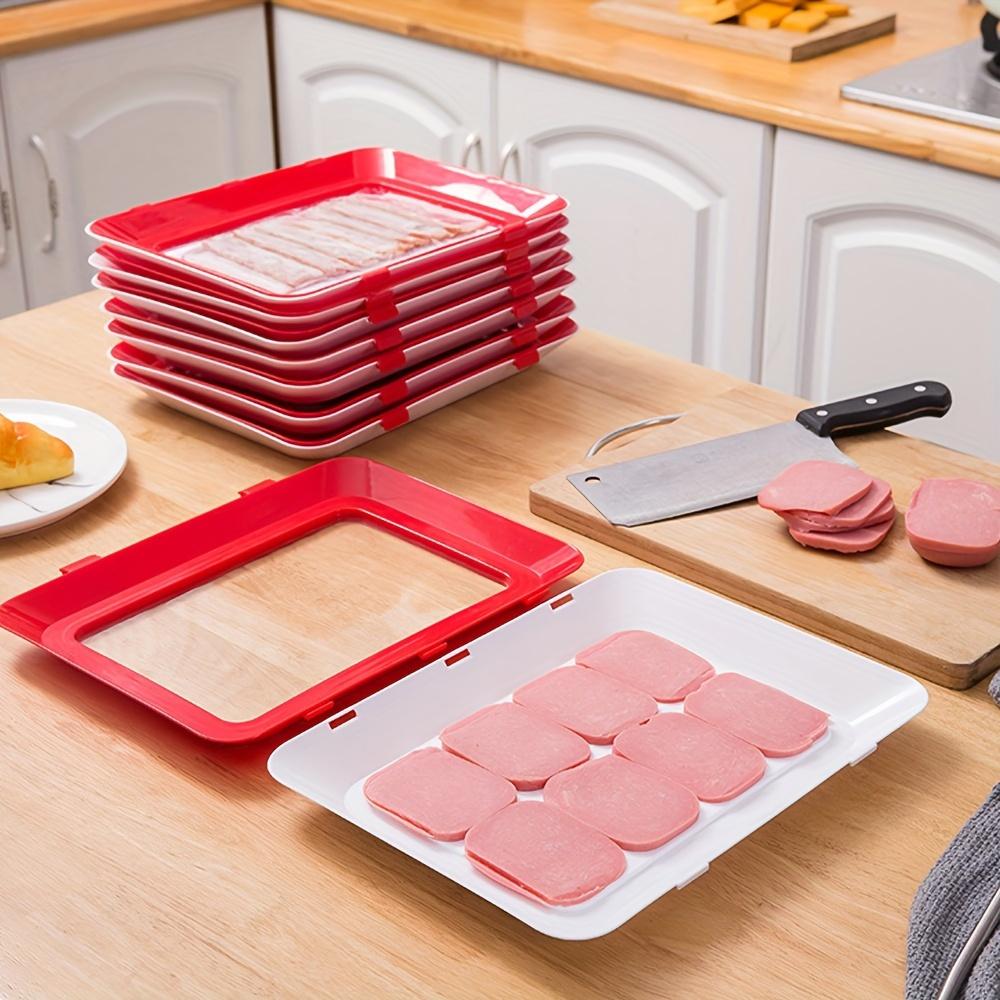 Durable  Reusable Food Storage Trays - Plastic Kitchen Organization and Restaurant Use - Fridge Replacement Storage Boxes, Battery-Free