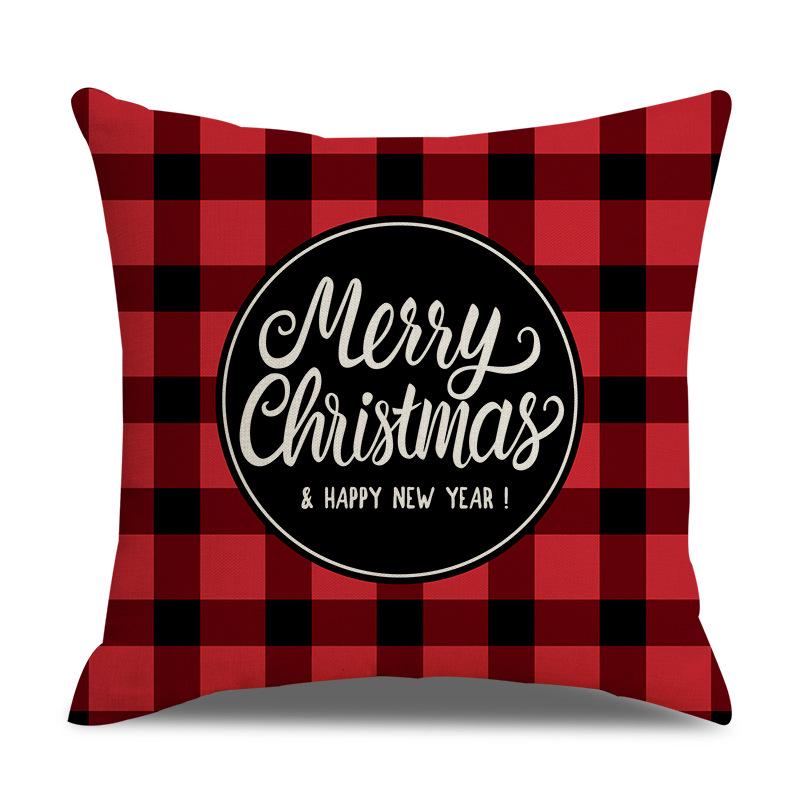 Schottische Weihnachten Einseitige Leinen-Kissenhülle Wohnzimmer-Kissenhülle Bett-Kissenhülle Schlafzimmer-Kissenhülle