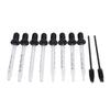 8 Pcs 1ml Glass Pipettes Droppers Eye Droppers with Black Food Grade Silicone Head for Liquid Essential Oil Ear Craft