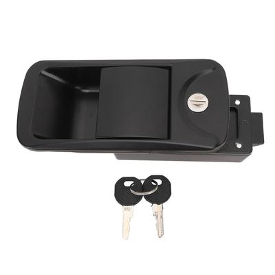 RV-Türschloss mit 2 Schlüsseln Zinklegierung Einbaumontage RV-Türriegelgriff für Yacht Wohnwagen Schwarz 6,2 x 3 Zoll