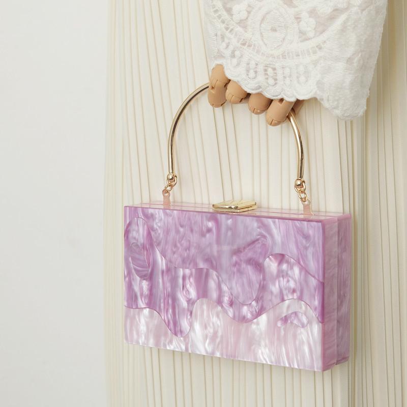 Neue trendige Handtasche Mode Frauen Tasche Boutique Acryl Luxus Party Abend Tasche Frau Candy Hochzeit Box Vintage Kupplung Einkaufstasche