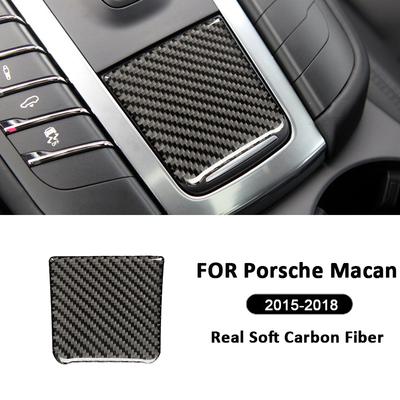 Für Porsche Macan 2015-2018 Kohlefaser Auto Mittelkonsole Schalthebel Batteriepanel Zierleiste Abdeckung Innenraum Dekoration Aufkleber