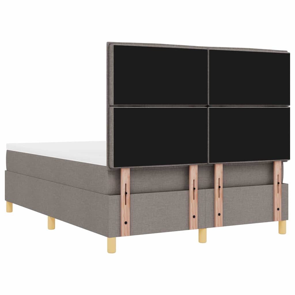 Boxspring bed with headboard Taupe 160 x 200 cm Fabric