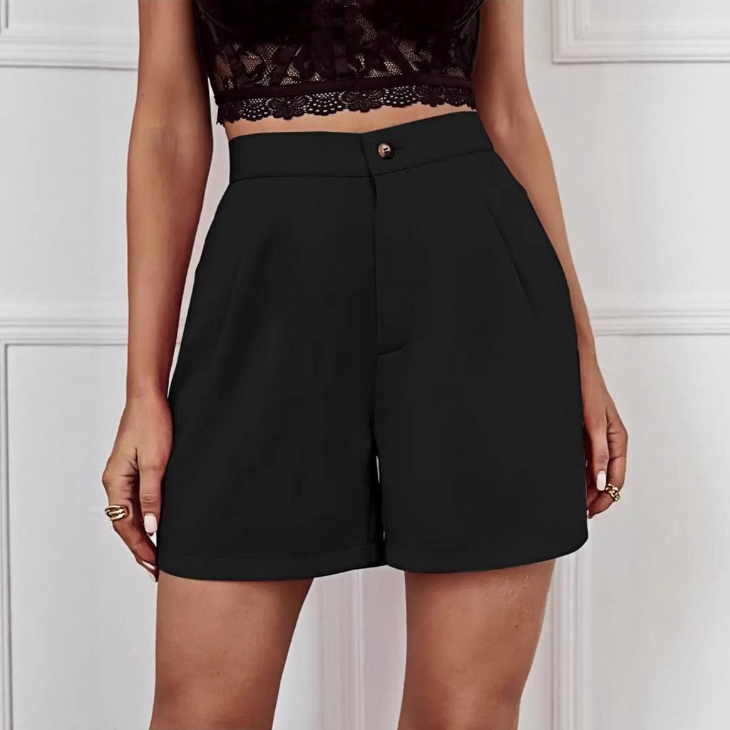 Women High Waist Wide Leg Casual Shorts Summer