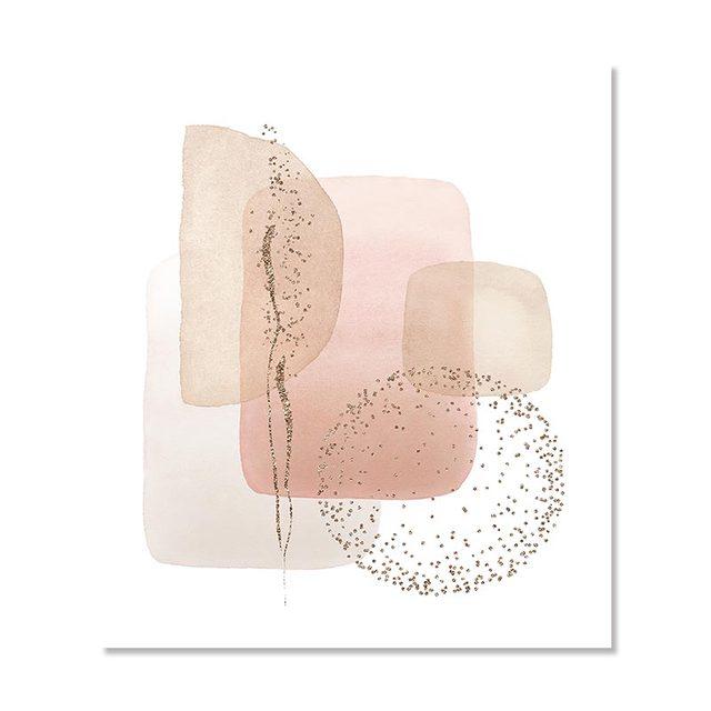 Abstract Watercolor Beige Pink Gold Poster Boho Canvas Print Painting Geometric Wall Art Picture Living Room Interior Home Decor No Frame