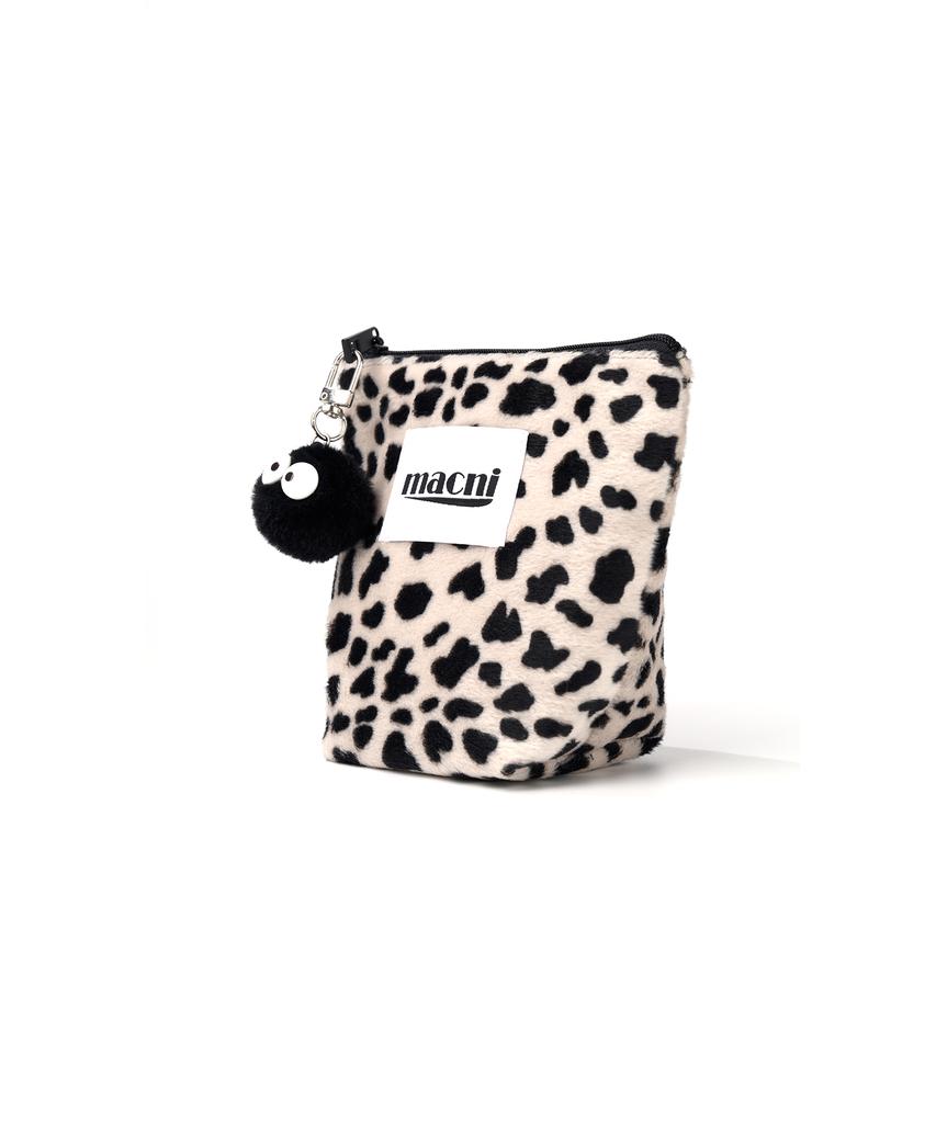 Macni Leopard Standy Pouch Beige