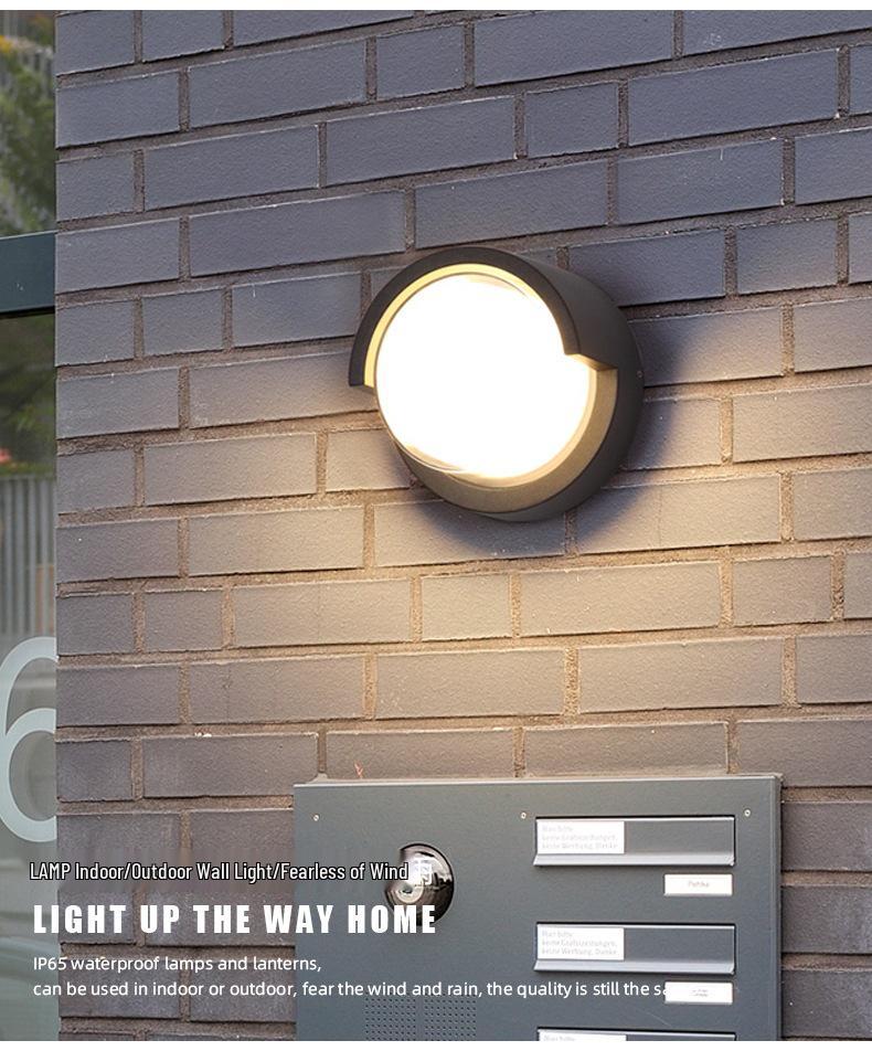 Waterproof Minimalist LED Wall Light with Smart Sensor for Outdoor Use