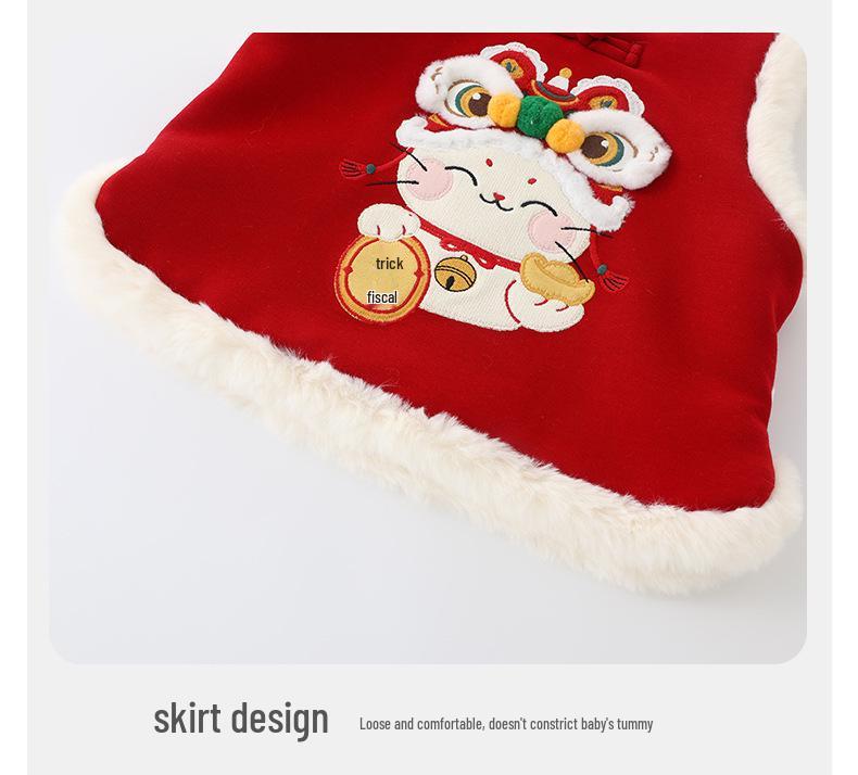 DUUDUU 2025 New Year Chinese Style Toddler Set - Winter Two-Piece Outfit for Baby Girl Visits