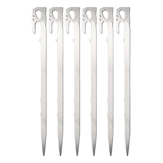 6Pcs 22/28CM Camping Tent Stake Heavy Duty Stainless Steel Outdoor Canopy Windproof Ground Spike