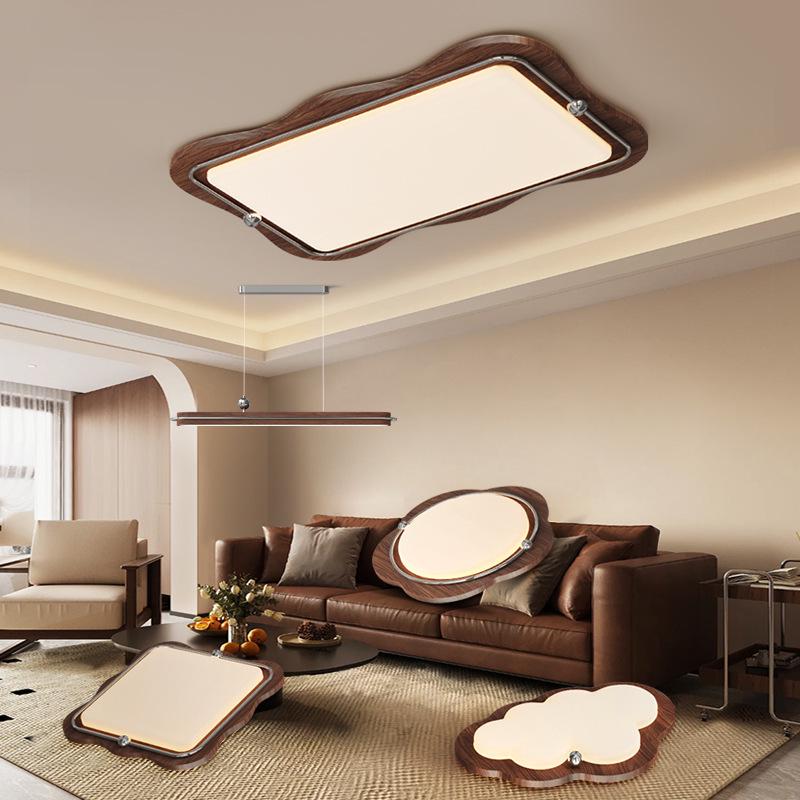 Vintage Solid Wood Eye Protection Ceiling Light for Living and Dining Rooms