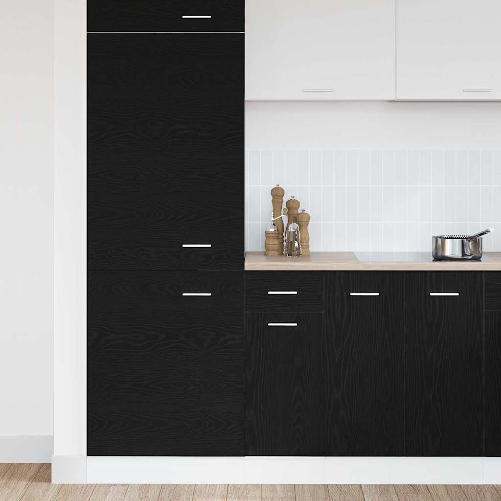 Hanging Cabinet with Shelf Black Oak Effect 30 x 46 x 81.5 cm