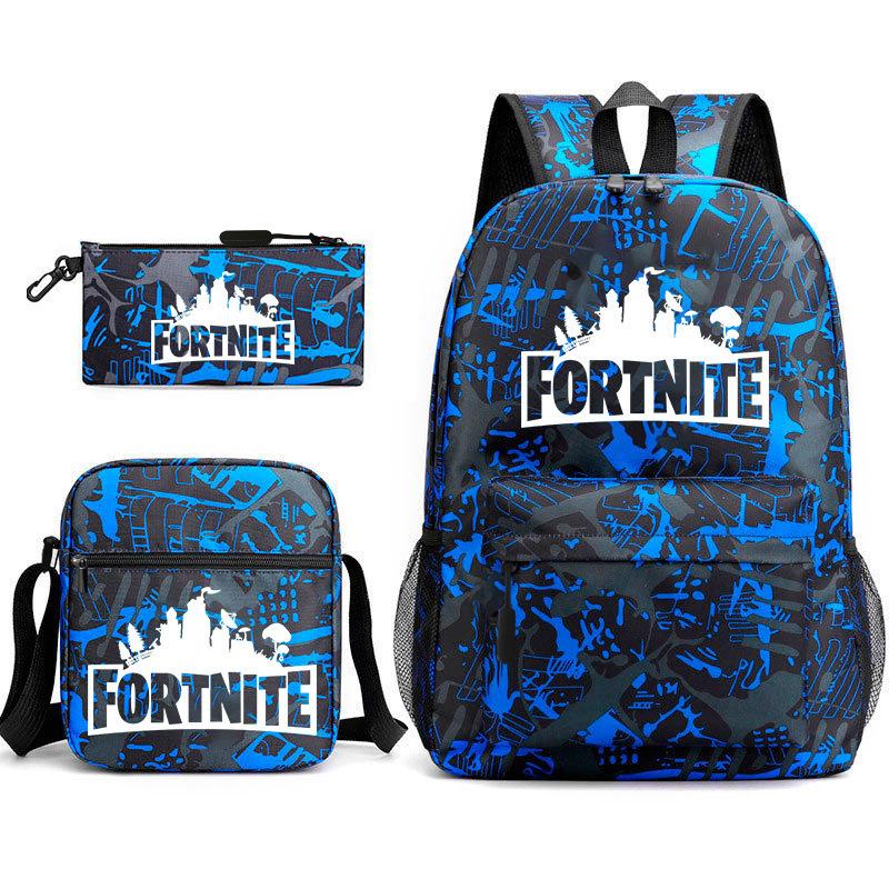 Peripheral Printed Schoolbag 3-Piece Pencil Case Shoulder Bag Backpack