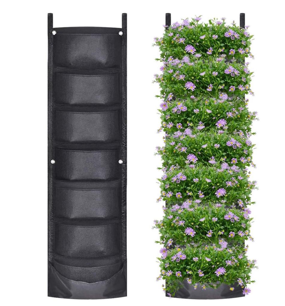 Vertical Hanging Garden Planter Flower Pot Pouch Layout Waterproof Wall Mount Hanging Flowerpot Bag Indoor Outdoor