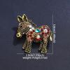 "Vintage Donkey Rhinestone Brooch: Creative Animal Pin Jewelry Accessory"