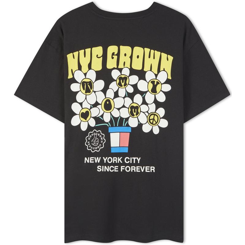 Tommy Hilfiger American Vintage Cotton Floral Print Loose Fit Short Sleeve T-Shirt Men tops Black DM0DM16237-BDS