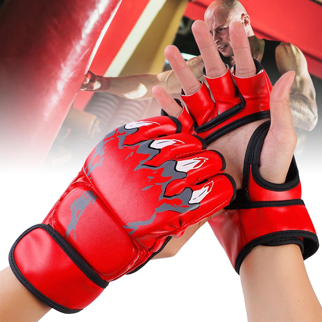 Mănuși de box cu jumătate de deget Sac de box Palme deschise Luptă Kickboxing Mănuși de sparring pentru bărbați și femei