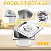 10 Set 1/6 Size Stainless Steel Hotel Pans With Lids 4" Deep Steam Table Pan Food Pan Lid With Handled Catering Food Storage Met