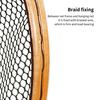 Mini Landing Dip Net Tear Resistance Wood Handle Dense Hole Fish Dipping Net for Angling