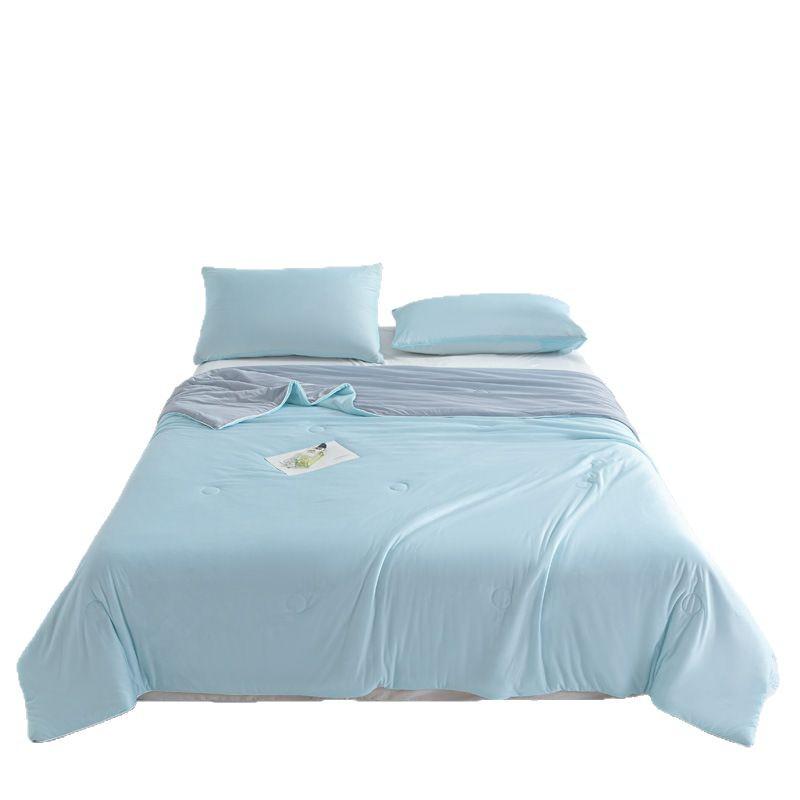 2025 A-Class Mica Cool Silk Summer Air Conditioning Quilt - Luxury Solid Color, Double Spliced, Washable