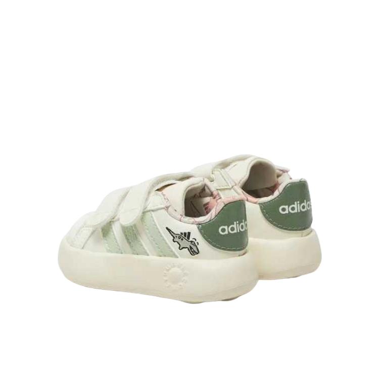 Adidas Grand Court 2.0 I Dino Baby Sneakers Cream Off-White Linen-Green JI3898