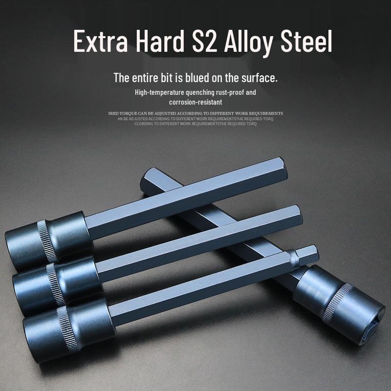 S2 Extended Hex Socket Bit & Screwdriver Set, 1/2 Electric Driver & Wrench